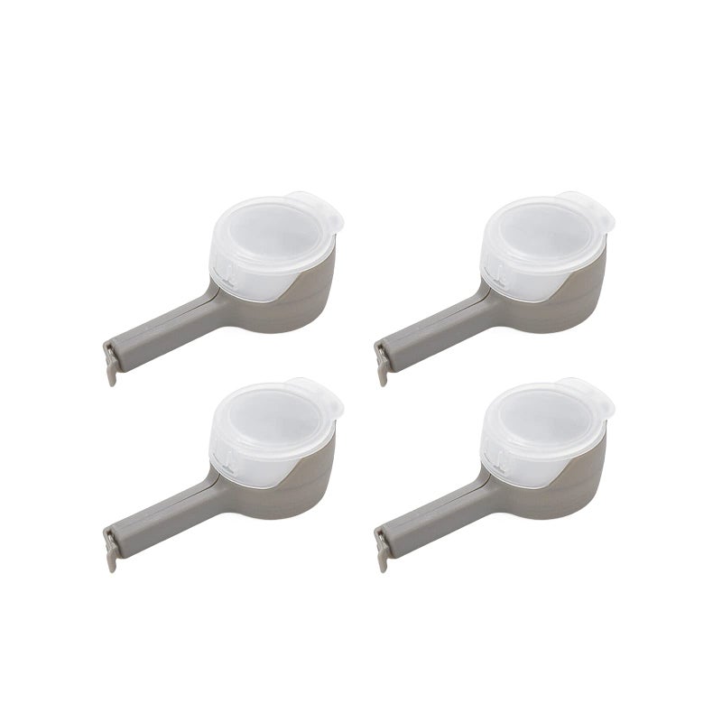 Sscon 4 Pcs Bag Clips for Food with Pour Spouts Kitchen Snack Food Storage Sealing Clips, Gray - Image 1