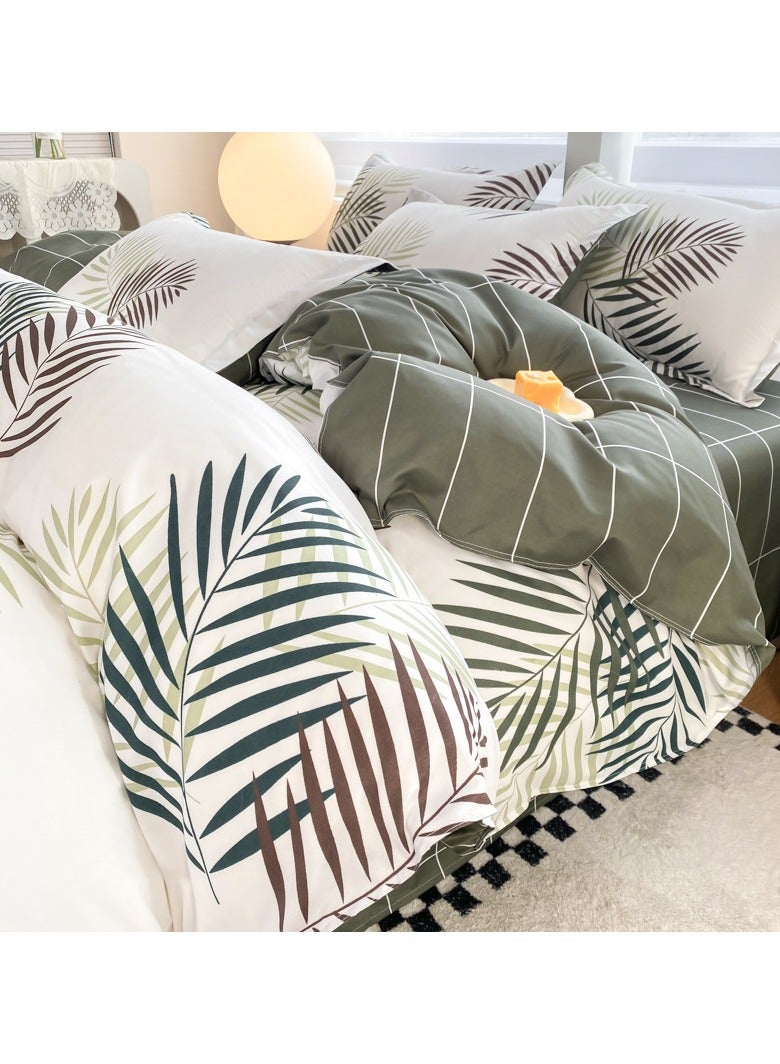 عام “طقم ملاءات من 4 قطع، مجموعة أغطية لحاف ناعمة من القطن، بدون لب، تحتوي على 1 غطاء لحاف بحجم 200 * 230 سم و1 ملاءة و2 غطاء وسادة.” - Image 2