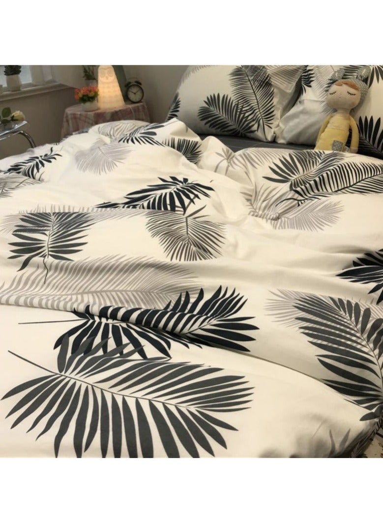 عام “طقم ملاءات من 4 قطع، مجموعة أغطية لحاف ناعمة من القطن، بدون لب، تحتوي على 1 غطاء لحاف بحجم 200 * 230 سم و1 ملاءة و2 غطاء وسادة.” - Image 3