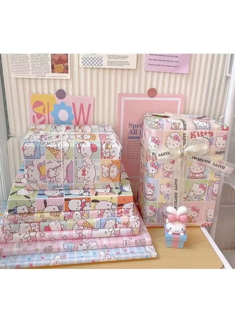Sanrio 9 sheets of cartoon Sanrio festive birthday gift wrapping paper  - Image 3