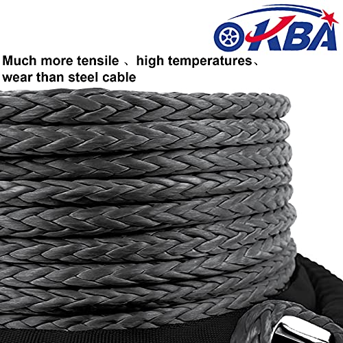 OKBA Synthetic Winch Rope Cable Kit 1/4" x 50' - 10000LBS Winch Line Rope with Protective Sleeve + Hook + Rubber Stopper for 4x4 Off Road Vehicle ATV UTV Polaris UTV - Image 5