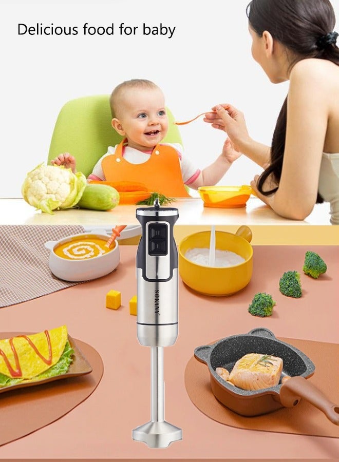sokany 800W 4-in-1 Hand Blender, with Beaker, Chopper, Egg Whisk,  Multifunctional Food Processor Stainless Steel Blades, Electric Mixer for Kitchen, Baby Food, SK-1725-4  - Image 3