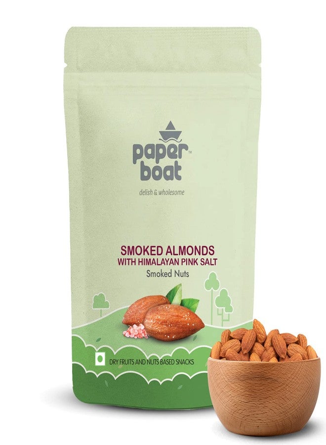 Paper Boat Premium Smoked and Roasted Almonds with Himalayan Pink Salt, Healthy Dry Fruit Snack, Pouch (200g) - Image 1