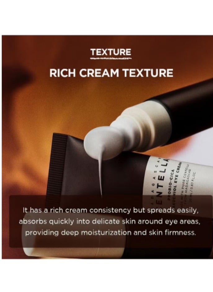 Centella Centella asiatica Eye Cream，Madagascar Centella Probio-Cica Bakuchiol Eye Cream,Eye Repair Cream，Eye Cream， Anti-Aging Under Eye Roller Cream for Dark Circles Puffiness Wrinkles and Fine Lines,Relieve Eye Fatigue Lift Firm Reduce Wrinkles 20ml  - Image 5