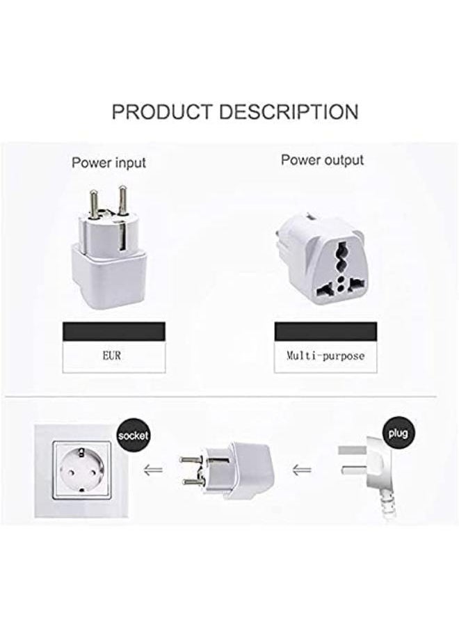 EasyLife Travel Power Adapter, Universal Type E/F 2-pin Plug Adapter Outlet, Adaptor for USA to Europe | EU Socket 3 Pieces | Use In Norway, Korea, Spain, Greece, Russia, Iceland  - Image 2