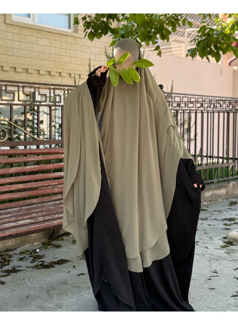 طبقة مزدوجة الشيفون الحجاب الطويل ناعم وخفيف الوزن تناسب بشكل مثالي الحجاب الرأسي - Image 2