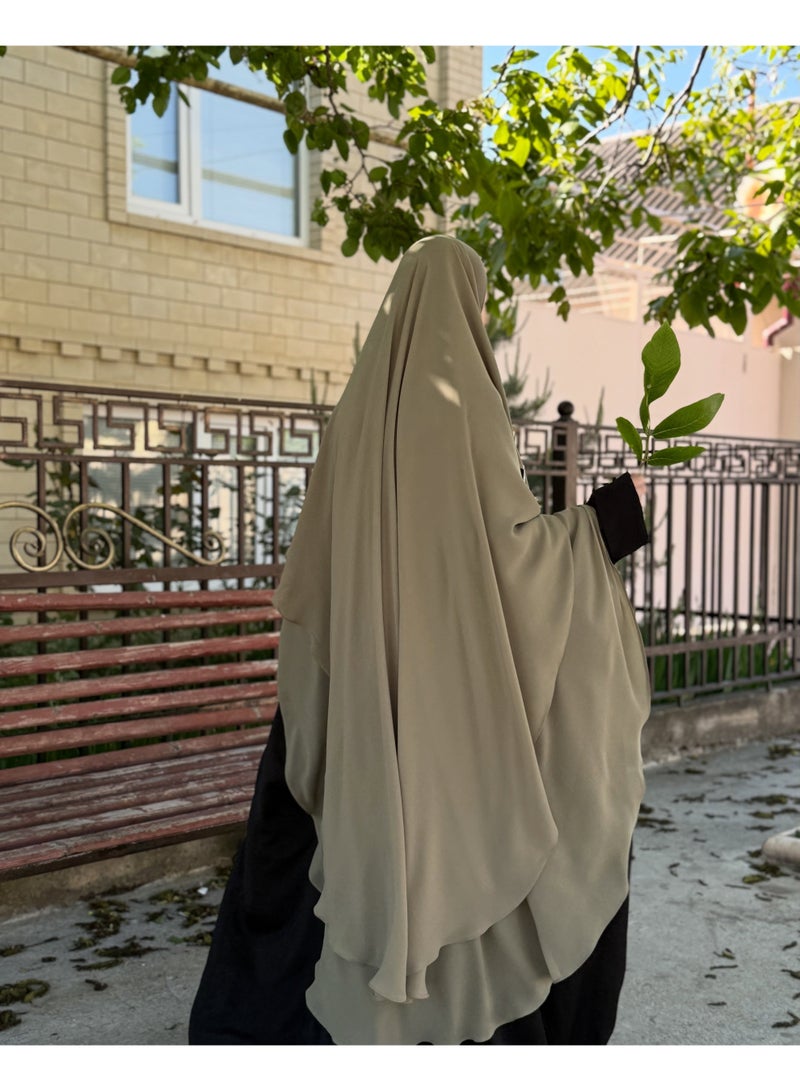 طبقة مزدوجة الشيفون الحجاب الطويل ناعم وخفيف الوزن تناسب بشكل مثالي الحجاب الرأسي - Image 5