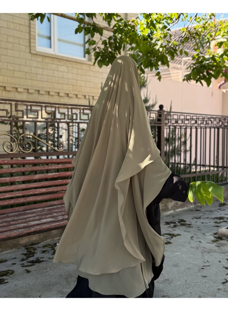 طبقة مزدوجة الشيفون الحجاب الطويل ناعم وخفيف الوزن تناسب بشكل مثالي الحجاب الرأسي - Image 4