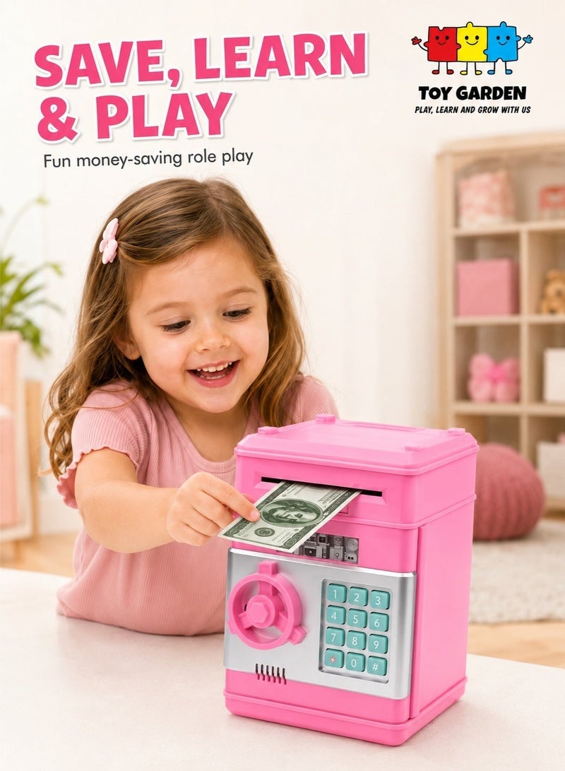 Electronic ATM Bank for Kids – Password-Protected Coin & Cash Saving Box with Auto Scroll, Fun Money Bank Toy Gift - Image 1