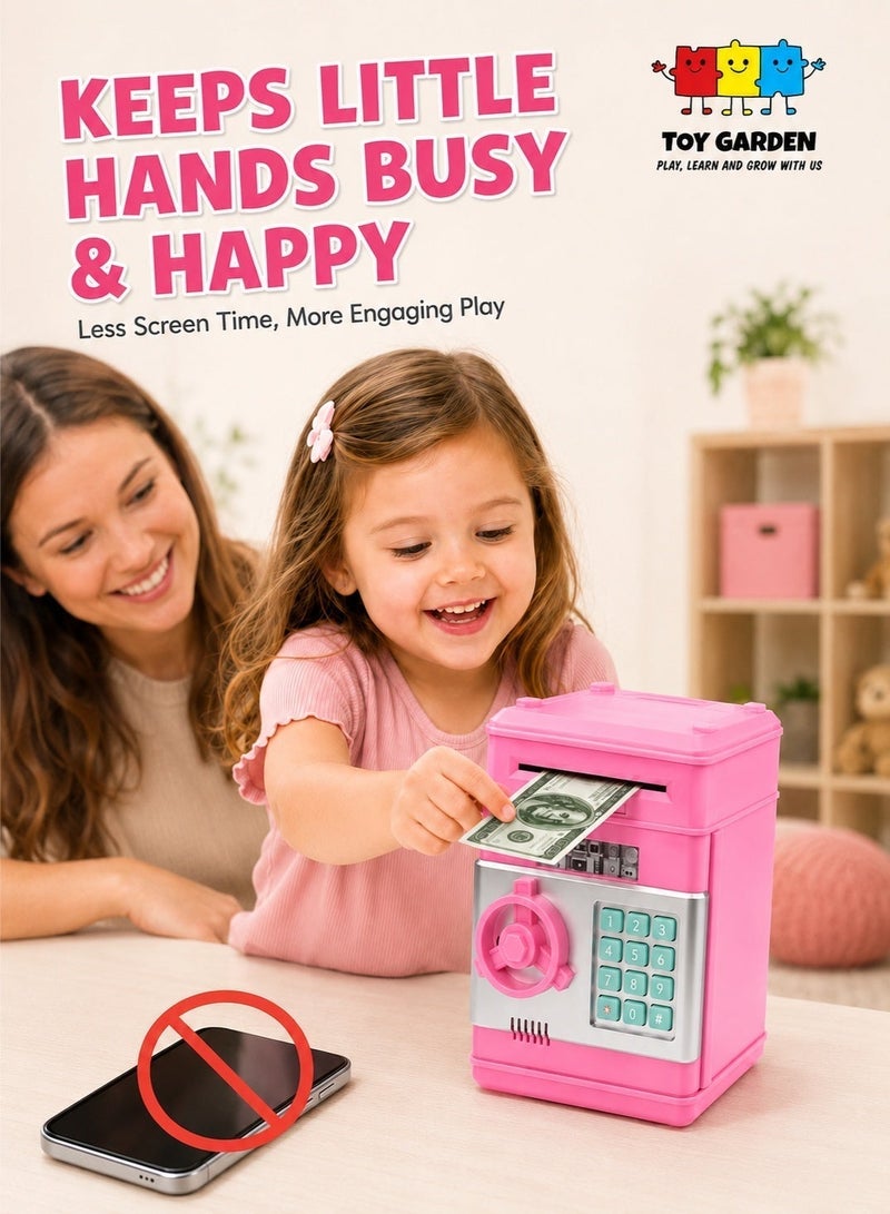Electronic ATM Bank for Kids – Password-Protected Coin & Cash Saving Box with Auto Scroll, Fun Money Bank Toy Gift - Image 2