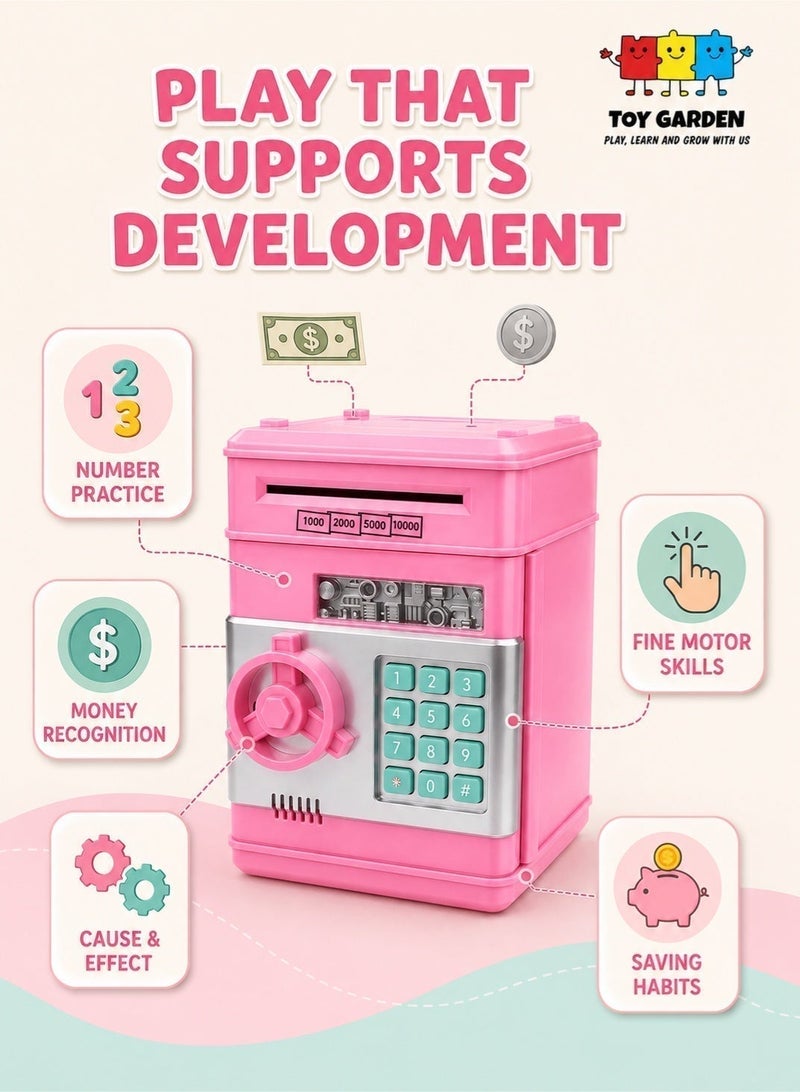Electronic ATM Bank for Kids – Password-Protected Coin & Cash Saving Box with Auto Scroll, Fun Money Bank Toy Gift - Image 3