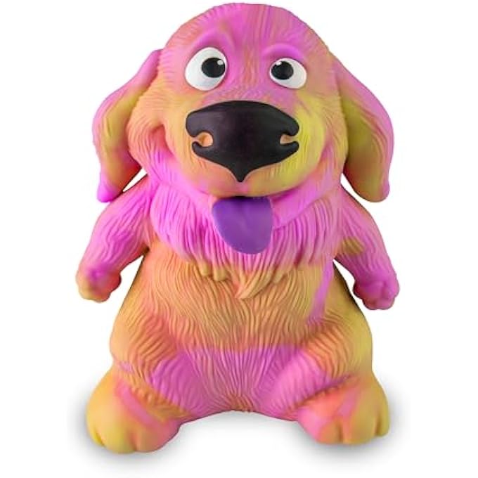 ORB Funkee Animalz Dog JUMBO (Yellow/Purple) - BIG 4.5 lb Stretchy Dog - Funny, Squishy, Squeeze for Stress Relief - Novelty Sensory & Fidget Popular Collectible Funkee Animal Toys for Kids and Adults - Image 5