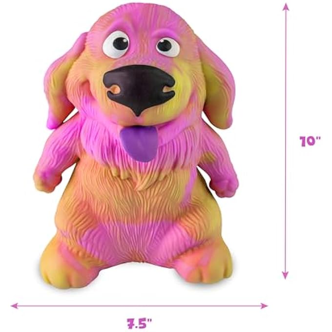 ORB Funkee Animalz Dog JUMBO (Yellow/Purple) - BIG 4.5 lb Stretchy Dog - Funny, Squishy, Squeeze for Stress Relief - Novelty Sensory & Fidget Popular Collectible Funkee Animal Toys for Kids and Adults - Image 3