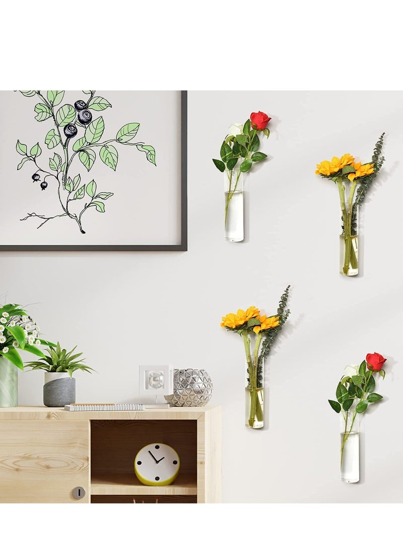 Captaintech Wall Hanging Planters, Glass Terrarium, Plant Containers Wall Vase Perfect for Propagating Hydroponic Plants Home Garden Wedding Decor 4 pieces  - Image 3