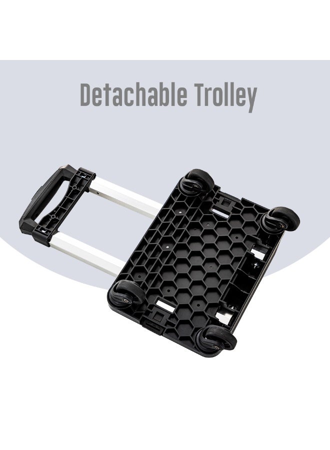 Eazy Kids عربة مدرسية بأربع عجلات للأطفال - سوداء - Image 5