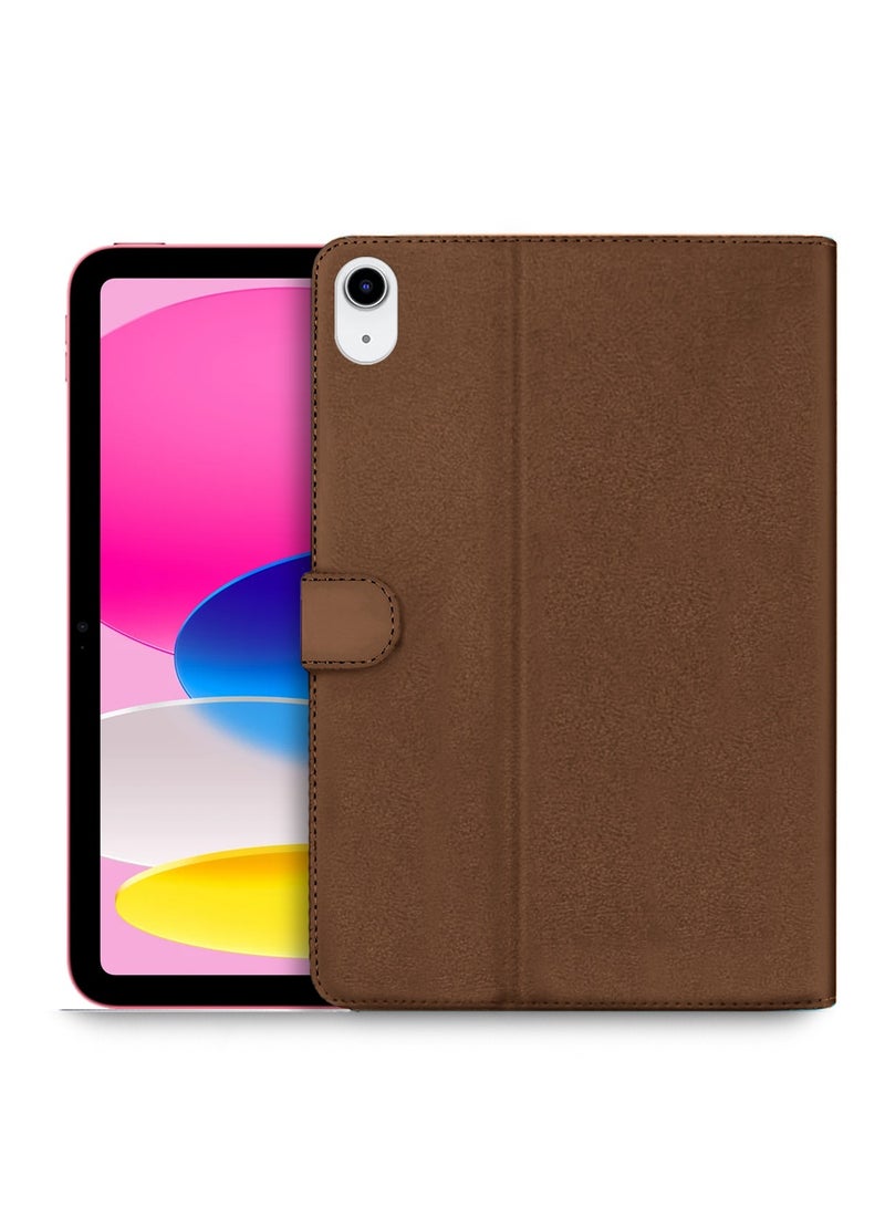 اوميكر ابل ايباد 2025 (الجيل 11) ايه 16 ايه 10.9 انش جلد البولي يوريثان بإغلاق مغناطيسي غطاء حافظة فليب - بني غامق - Image 1