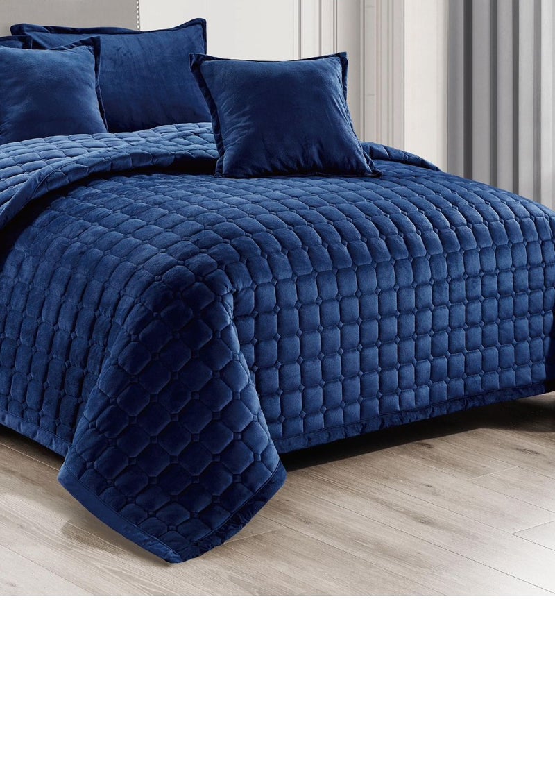 Red Rose 4-piece plain velvet winter compressed bedspread, 160 x 220 cm - Image 3