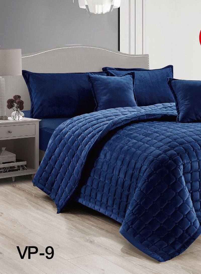 Red Rose 4-piece plain velvet winter compressed bedspread, 160 x 220 cm - Image 2