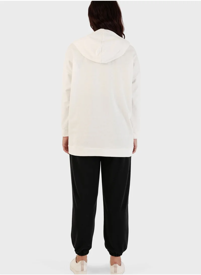 Alia by modanisa Pocket Detail Hooded Tunic