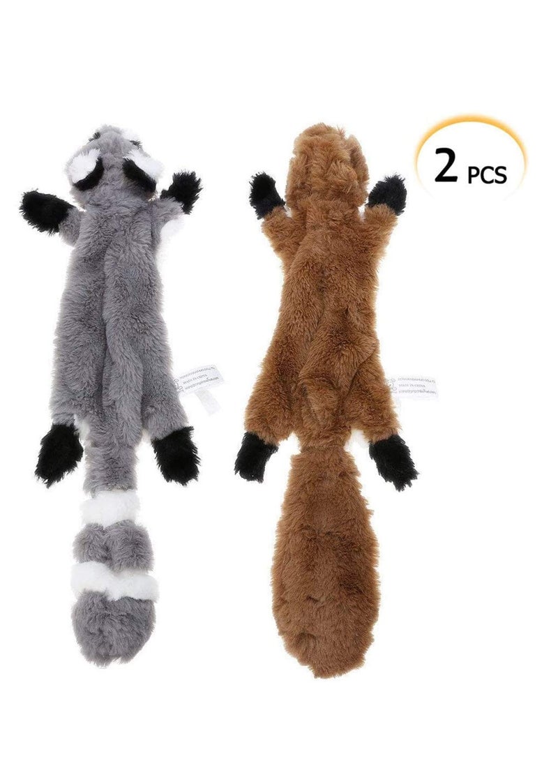 SOLARAE 2 Pack Dog Squeaky Toys 2 No Stuffing Toy and Two Plush with Stuffing for Small Medium Dog Pets - Image 1