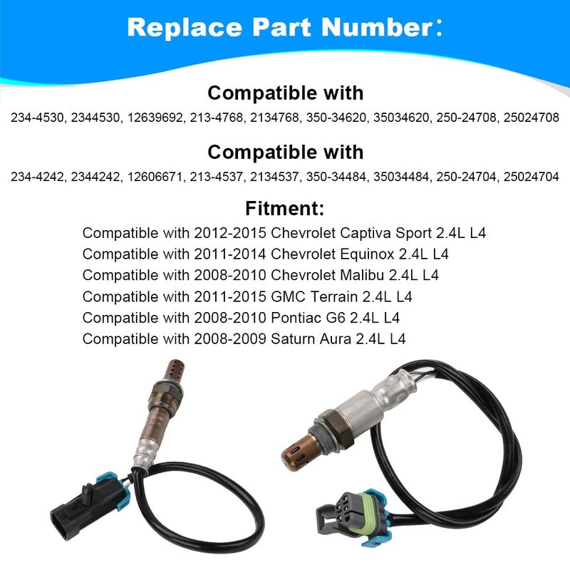 JDMON 2PCS Oxygen O2 Sensor Replacement for Chevrolet Equinox, Malibu, Captiva, GMC Terrain 2.4L L4 - Image 4