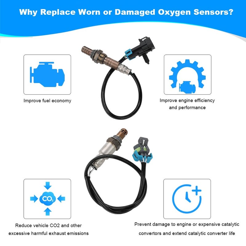 JDMON 2PCS Oxygen O2 Sensor Replacement for Chevrolet Equinox, Malibu, Captiva, GMC Terrain 2.4L L4 - Image 3