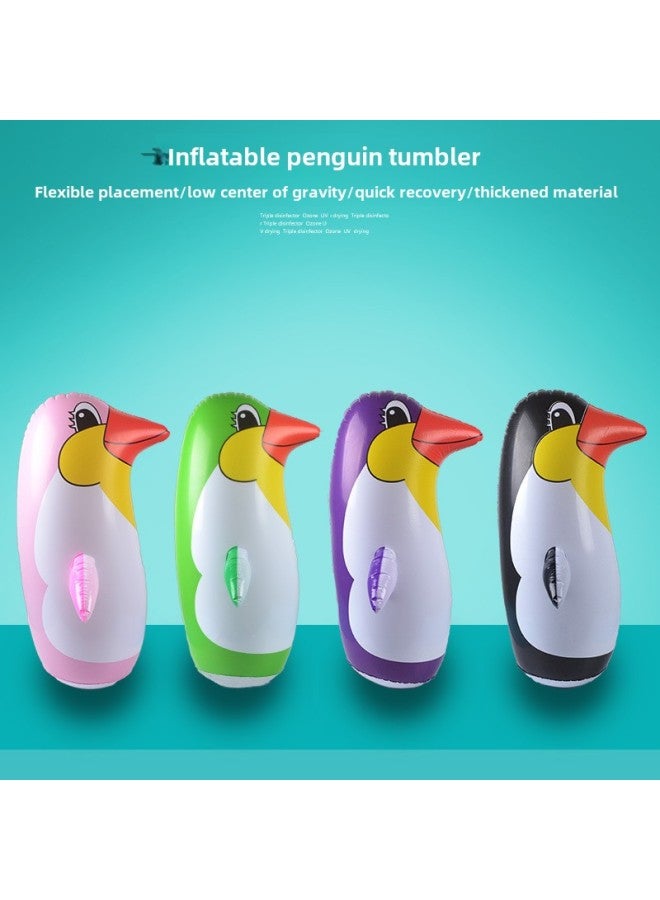 Special Large Inflatable Penguin Tumbler Children PVC Inflatable Toys Color Penguin Gift Stall-Color:22cm Color Penguin - Image 2