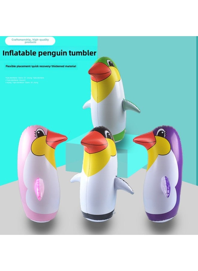 Special Large Inflatable Penguin Tumbler Children PVC Inflatable Toys Color Penguin Gift Stall-Color:22cm Color Penguin - Image 3