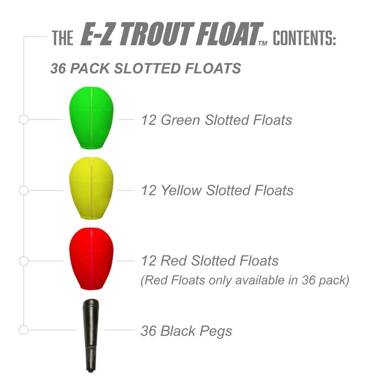 Trout Magnet E-Z Trout Float Fishing Bobbers, Easy Depth Adjustment, Ideal To Drift Small Lures Or Bait 36-Pack - Image 2