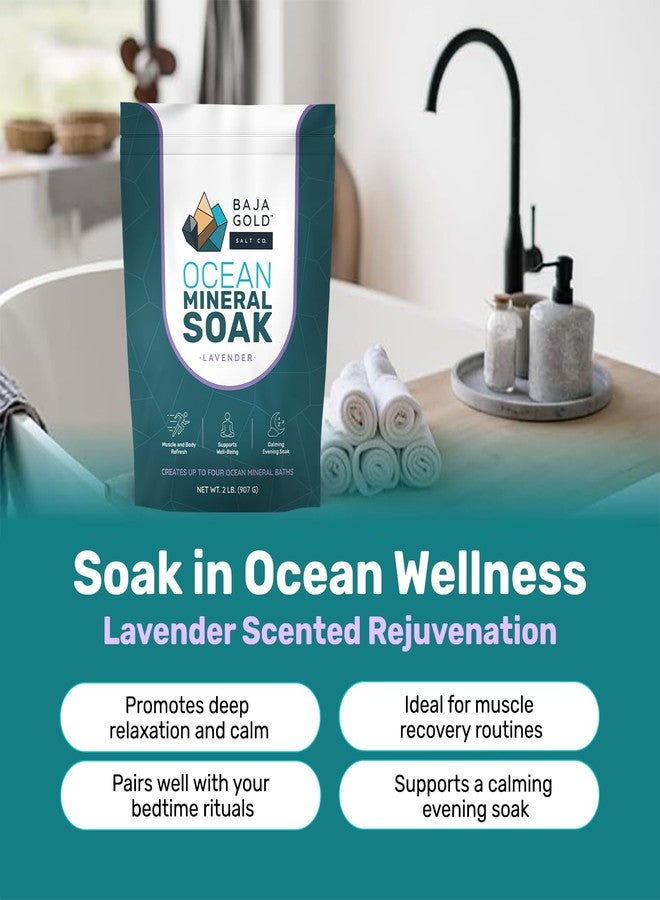 Baja Gold Ocean Mineral Soak – Natural Magnesium Bath Soak & Trace Elements | Relaxing, Clean Ingredient Soak for Bath, Muscles, Relaxation & Skin Care | Pure, Vegan, 2 Lb Resealable Bag, Lavender - Image 2
