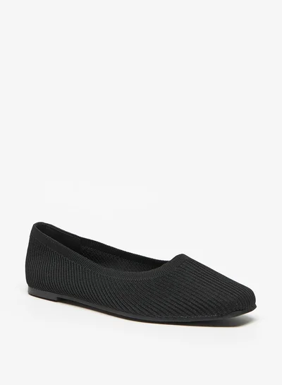 Flora Bella By Shoexpress Textured Slip-On Ballerina Shoes