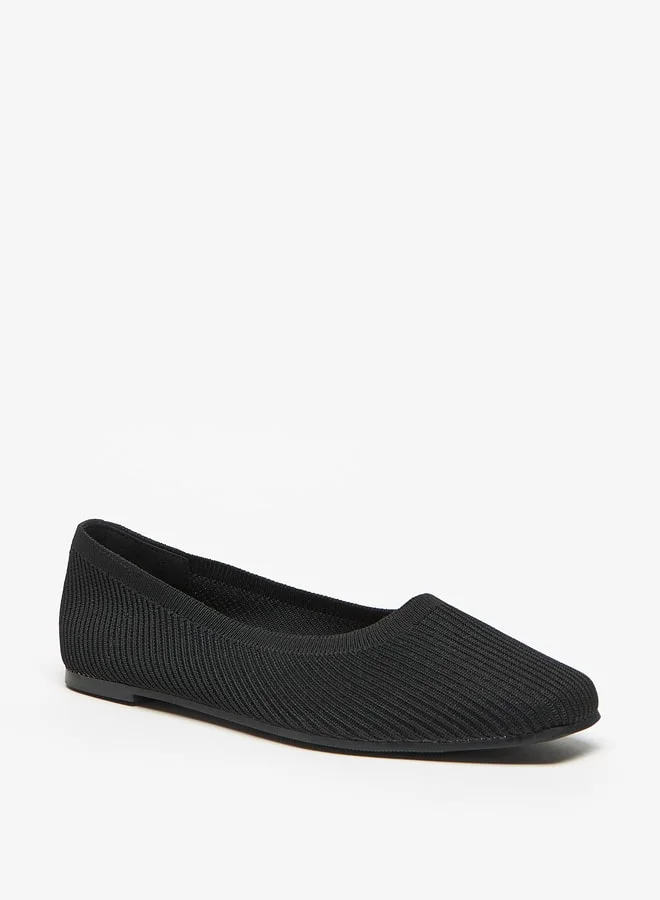 Flora Bella By Shoexpress Textured Slip-On Ballerina Shoes
