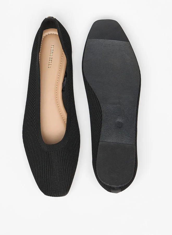 Flora Bella By Shoexpress Textured Slip-On Ballerina Shoes