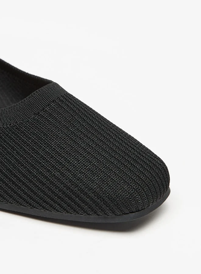 Flora Bella By Shoexpress Textured Slip-On Ballerina Shoes