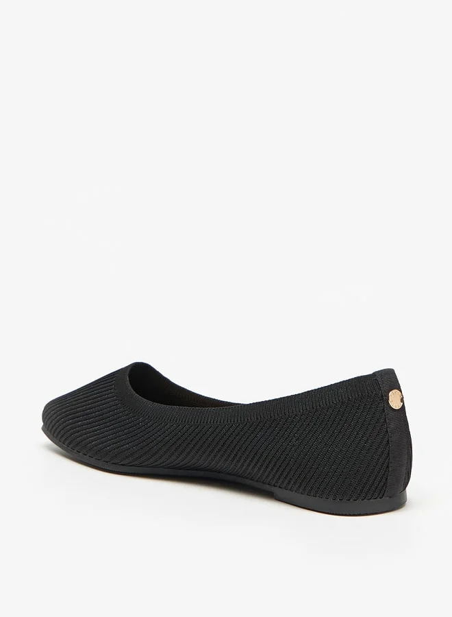 Flora Bella By Shoexpress Textured Slip-On Ballerina Shoes