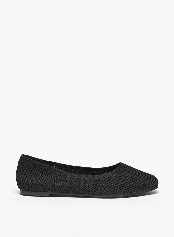 Flora Bella By Shoexpress Textured Slip-On Ballerina Shoes