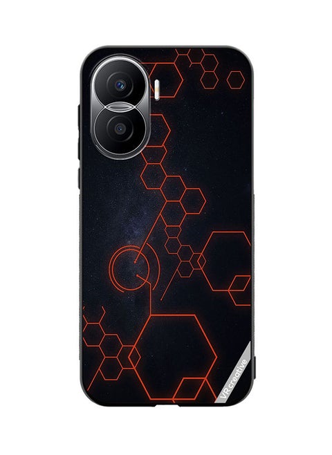 Protective Case Cover For Honor X40i Abstract Hexagon Design Multicolour