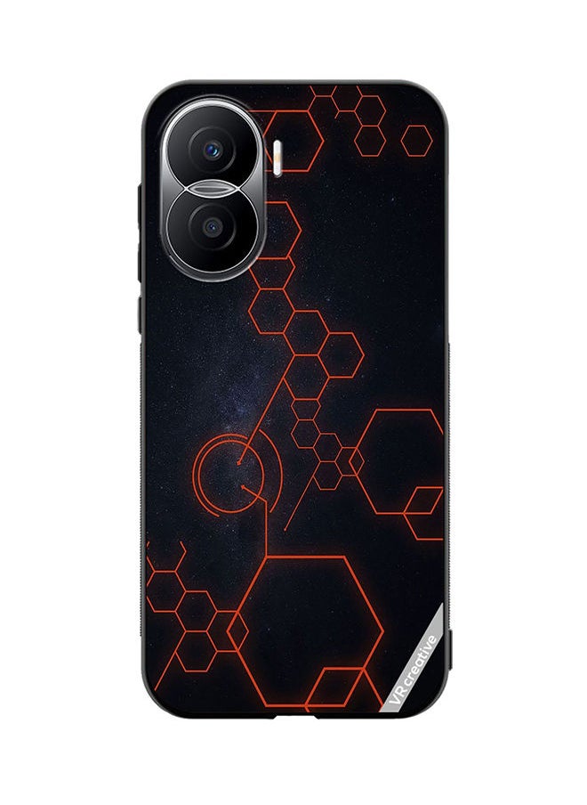 Protective Case Cover For Honor X40i Abstract Hexagon Design Multicolour