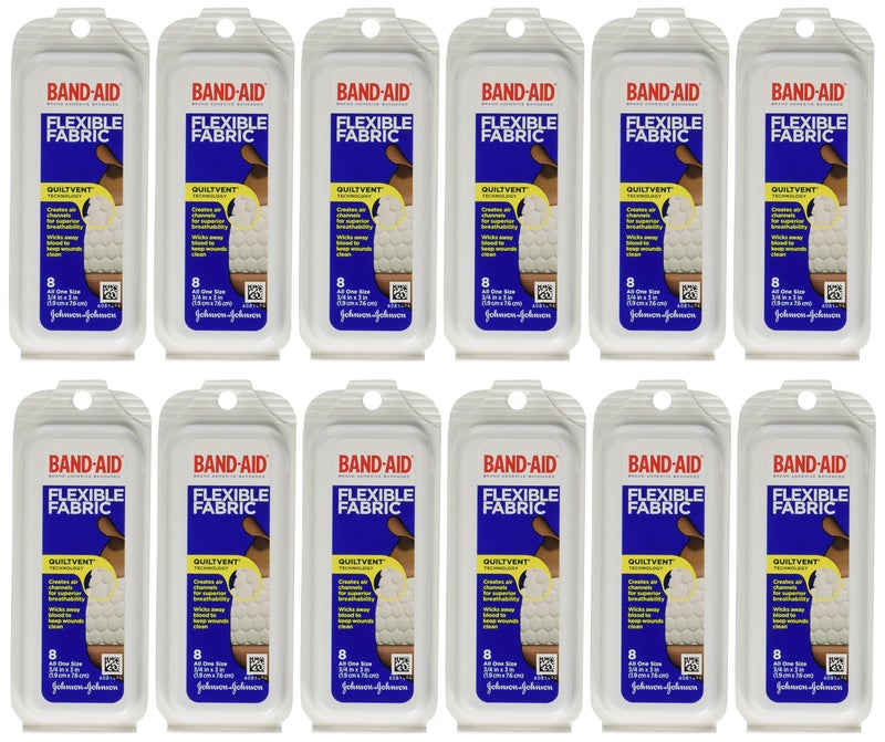 Band-Aid Flex Fabric Travel Pack - 8 Count, Pack of 12