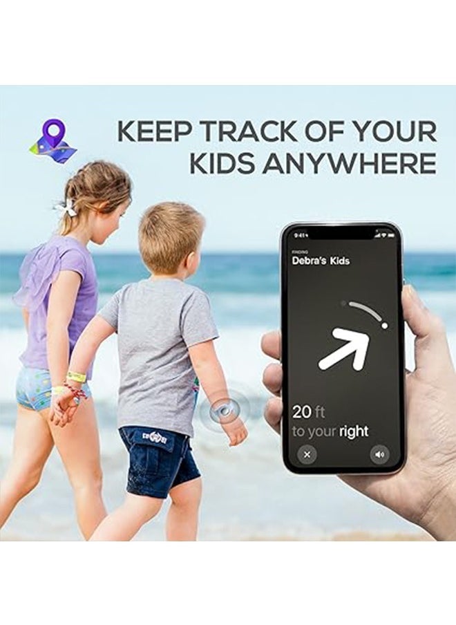 Arabest 2 Pcs Airtag Wristbands for Kids, Soft Silicone Airtag Bracelet Kids, Lightweight, Waterproof Band Compatible with Apple Airtag Watch Band for Children and Toddler (Baby Blue & Navy Blue) - Image 2