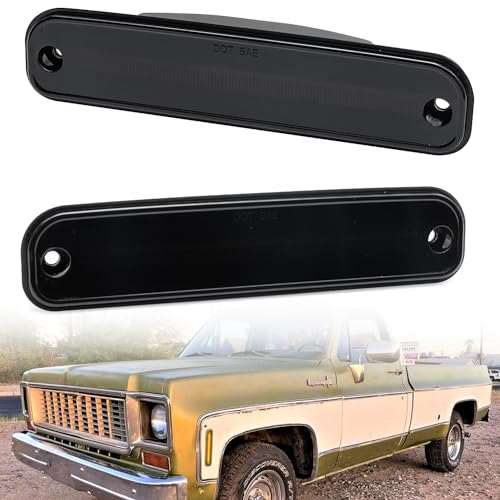 NSLUMO LED Side Marker Lights for 1973-1980 GMC Chevy C/K Series Pickup Trucks, K5 Blazer, Suburban - Amber Front Bumper Side Marker Repeater Lamp Kit LH RH With Smoked Lens - Sidemarkers 6270433 6270434 - Image 3