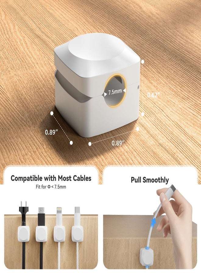 Daisyhome Rotatable Cord Organizer, Enhanced Spring Cable Clips, Strong Adhesive Cable Management, Desk Cord Holder for Nightstand, Office Accessories and Car (4 White + 4 Black) - Image 5