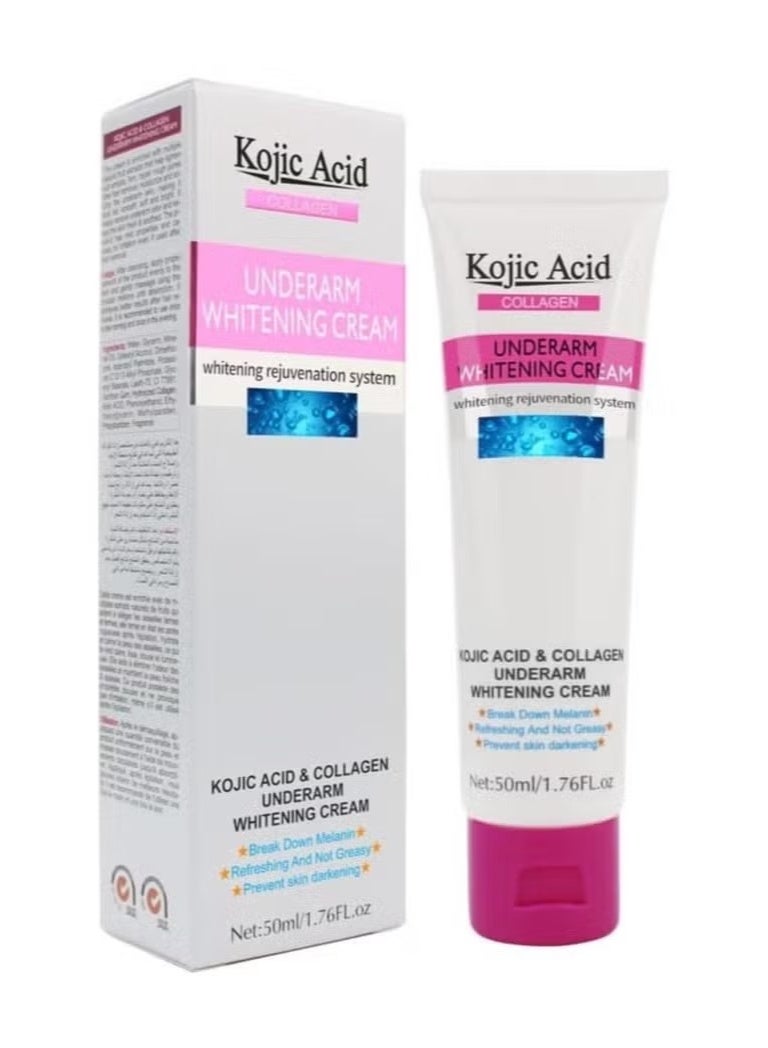 KOJIC ACID Kojic Acid Skin Lightening Cream, Underarm Cream, Intimate Area Dark Spot Remover, for Body, Underarms, Armpit, Knees, Legs and Inner Thigh Cream for Acanthosis Nigricans, Non-Greasy - Image 1