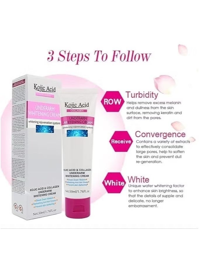 KOJIC ACID Kojic Acid Skin Lightening Cream, Underarm Cream, Intimate Area Dark Spot Remover, for Body, Underarms, Armpit, Knees, Legs and Inner Thigh Cream for Acanthosis Nigricans, Non-Greasy - Image 3