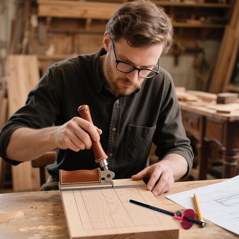 Aluminum Alloy Woodworking Scribe Tool Adjustable Marking Gauge Precision Furniture Making - Image 3