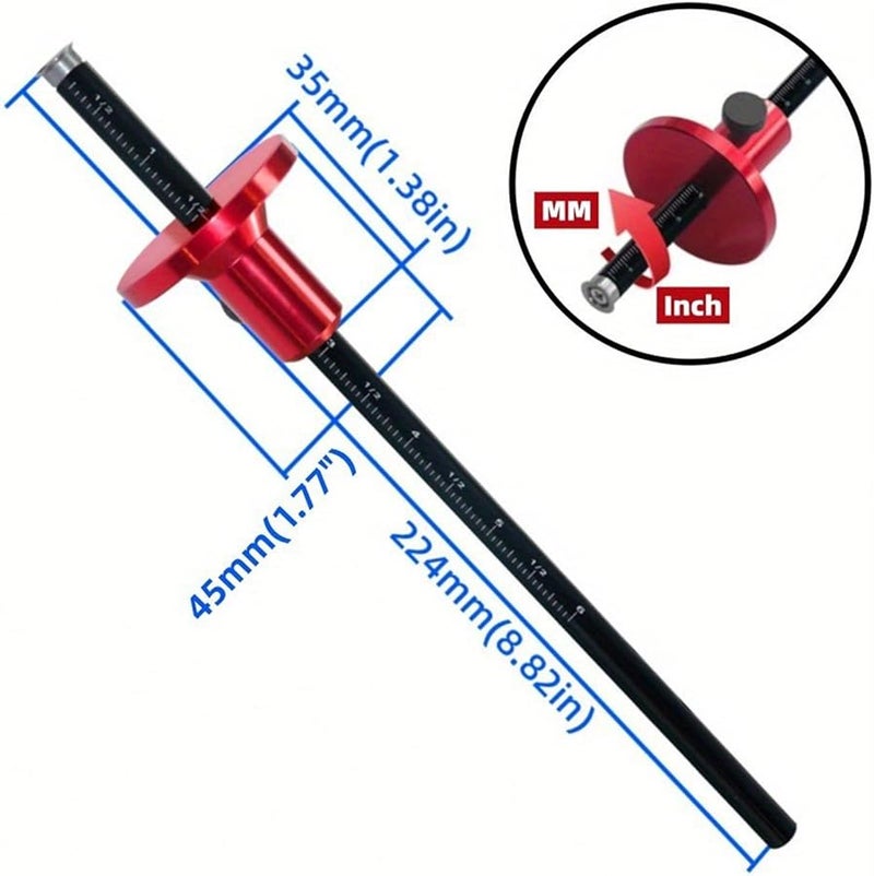 Aluminum Alloy Woodworking Scribe Tool Adjustable Marking Gauge Precision Furniture Making - Image 5
