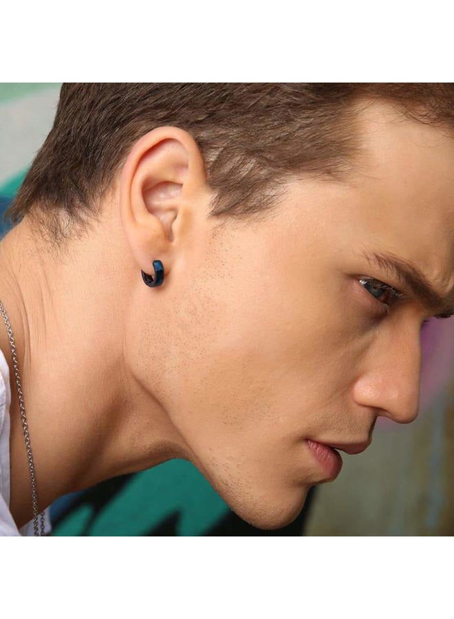 WAINIS 12 Pairs Stainless Steel Non Pierced Magnetic Earrings for Men Women CZ Clip on Feather Dangle Earrings Set 8mm - Image 4