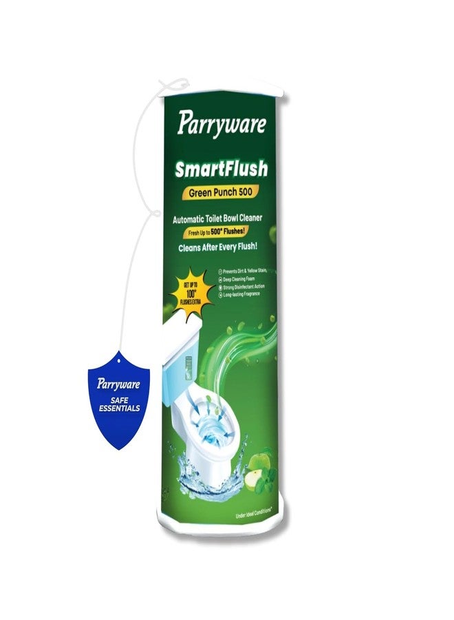 Parryware SmartFlush Green Punch 500* Automatic Toilet Bowl Cleaner (180 grams) | Green Apple and Mint Fragrance | Strong Disinfectant Action (1) - Image 1