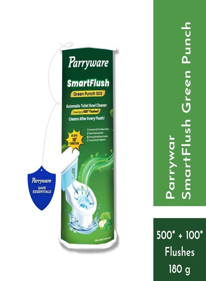 Parryware SmartFlush Green Punch 500* Automatic Toilet Bowl Cleaner (180 grams) | Green Apple and Mint Fragrance | Strong Disinfectant Action (1) - Image 2