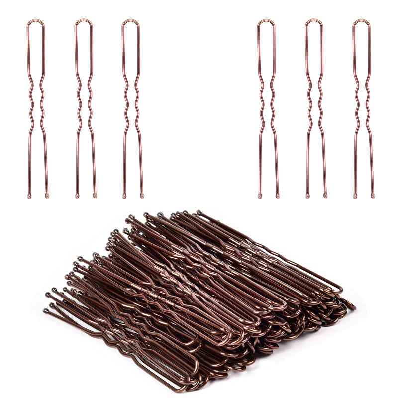IKOCO U Shaped Hair Pins, IKOCO 2.4inch Hair Pins for Women with Storage Box, Brown - Image 1